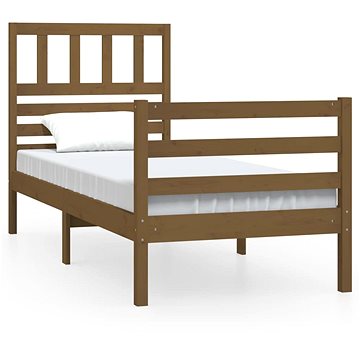 Rám postele medově hnědý masivní dřevo 90 × 200 cm, 3101076 (3101076)