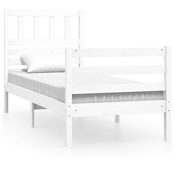 Rám postele bílý masivní dřevo 100 × 200 cm, 3101079 (3101079)