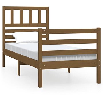 Rám postele medově hnědý masivní dřevo 100 × 200 cm, 3101081 (3101081)