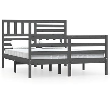 Rám postele šedý masivní dřevo 120 × 200 cm, 3101085 (3101085)