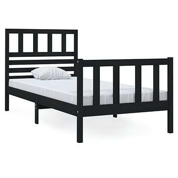 Rám postele černý masivní dřevo 75 × 190 cm Small Single, 3101117 (3101117)