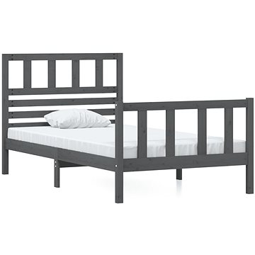 Rám postele šedý masivní dřevo 90 × 190 cm Single, 3101120 (3101120)