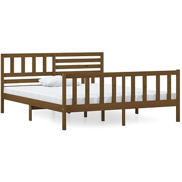 Rám postele medově hnědý masivní dřevo 135 × 190 cm Double, 3101131 (3101131)