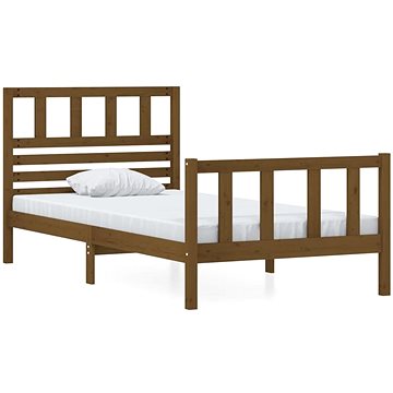 Rám postele medově hnědý masivní dřevo 90 × 200 cm, 3101141 (3101141)