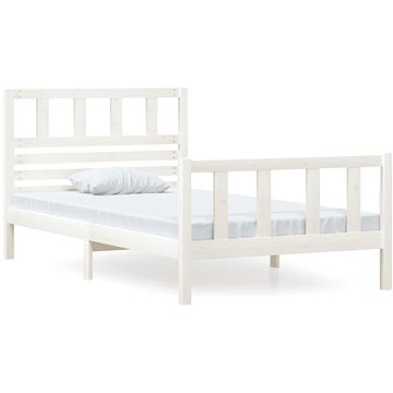 Rám postele bílý masivní dřevo 100 × 200 cm, 3101144 (3101144)