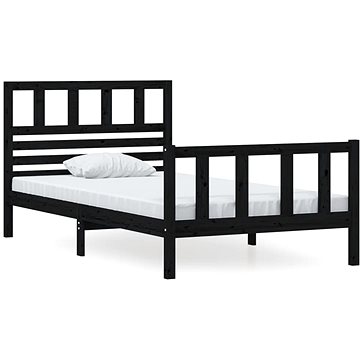Rám postele černý masivní dřevo 100 × 200 cm, 3101147 (3101147)