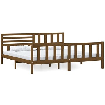 Rám postele medově hnědý masivní dřevo 200 × 200 cm, 3101176 (3101176)