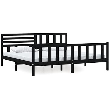 Rám postele černý masivní dřevo 200 × 200 cm, 3101177 (3101177)