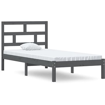 Rám postele šedý masivní dřevo 90 × 190 cm Single, 3101185 (3101185)