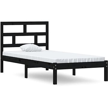 Rám postele černý masivní dřevo 90 × 190 cm Single, 3101187 (3101187)