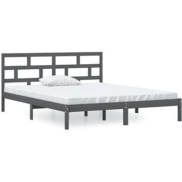 Rám postele šedý masivní dřevo 120 × 190 cm Small Double, 3101190 (3101190)