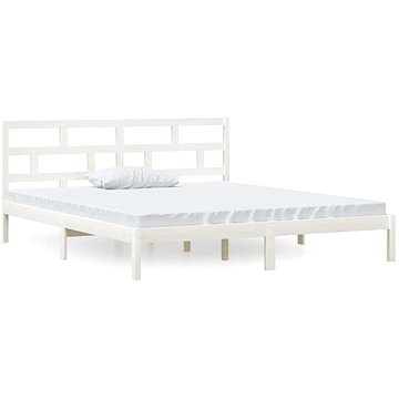 Rám postele bílý masivní dřevo 135 × 190 cm Double, 3101194 (3101194)