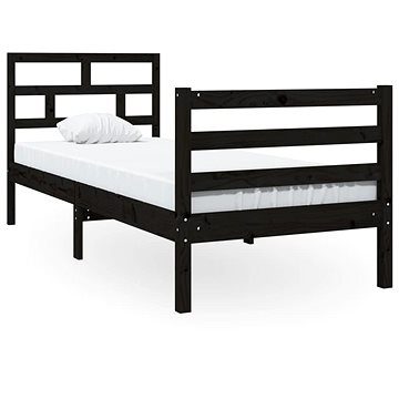 Rám postele černý masivní dřevo 75 × 190 cm Small Single, 3101247 (3101247)