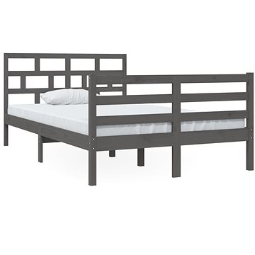 Rám postele šedý masivní dřevo 120 × 190 cm Small Double, 3101255 (3101255)