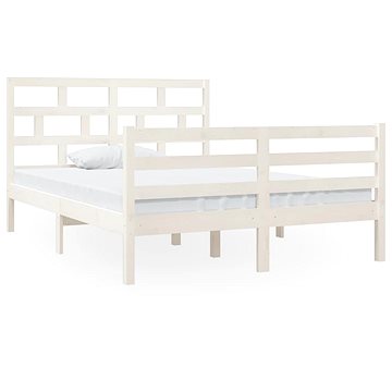 Rám postele bílý masivní dřevo 135 × 190 cm Double, 3101259 (3101259)