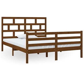 Rám postele medově hnědý masivní dřevo 150×200 cm King Size, 3101291 (3101291)