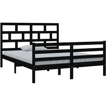 Rám postele černý masivní dřevo 150 × 200 cm King Size, 3101292 (3101292)