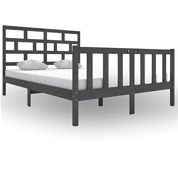 Rám postele šedý masivní borovice 120 × 200 cm, 3101345 (3101345)