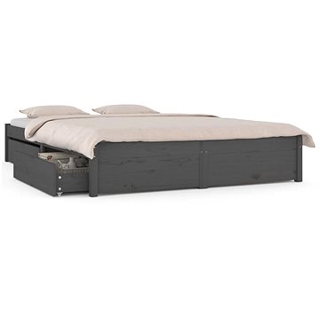 Rám postele se zásuvkami šedý 135 × 190 cm Double, 3103500 (3103500)