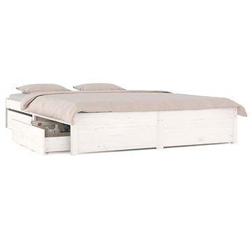 Rám postele se zásuvkami bílý 140 × 190 cm, 3103504 (3103504)
