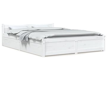 Rám postele se zásuvkami bílý 135 × 190 cm Double, 3103545 (3103545)