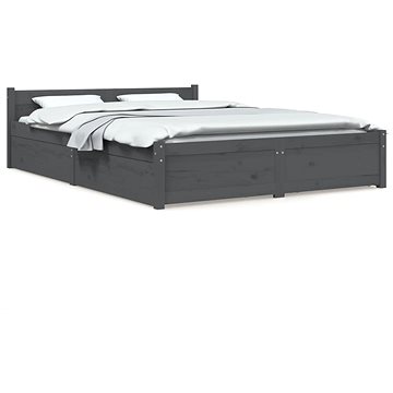 Rám postele se zásuvkami šedý 135 × 190 cm Double, 3103546 (3103546)