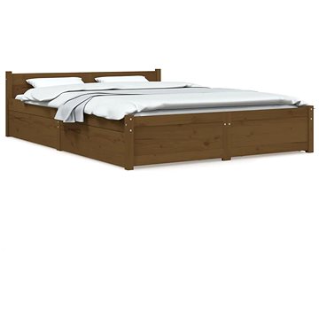 Rám postele se zásuvkami medově hnědý 135 × 190 cm Double, 3103547 (3103547)