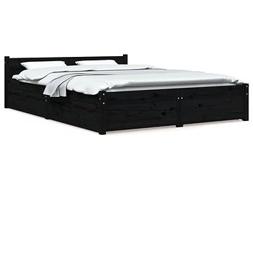 Rám postele se zásuvkami černý 135 × 190 cm Double, 3103548 (3103548)