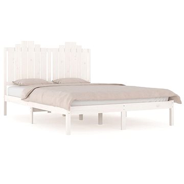 Rám postele bílý masivní borovice 140 × 190 cm, 3103759 (3103759)