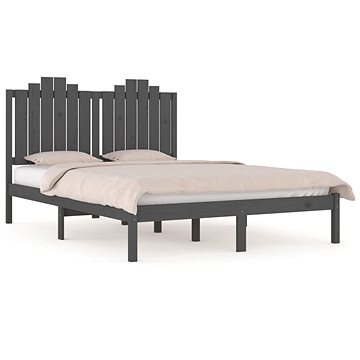 Rám postele šedý masivní borovice 140 × 190 cm, 3103760 (3103760)