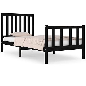 Rám postele černý masivní borovice 75 × 190 cm Small Single, 3103872 (3103872)