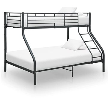 Rám poschoďové postele černý kov 140x200 / 90x200 cm (287905)
