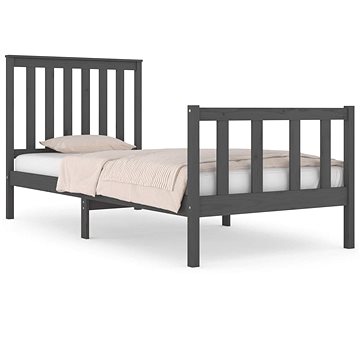 Rám postele šedý masivní borovice 90 × 190 cm Single, 3103875 (3103875)