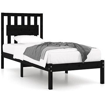 Rám postele černý masivní borovice 75 × 190 cm Small Single, 3103897 (3103897)