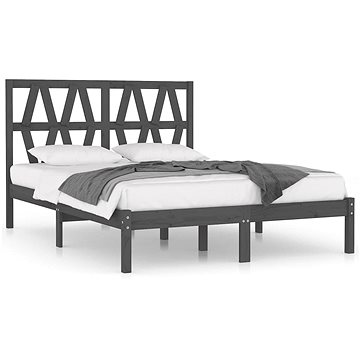 Rám postele šedý masivní borovice 135 × 190 cm Double, 3103975 (3103975)