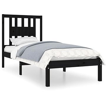 Rám postele černý masivní dřevo 75 × 190 cm Small Single, 3104027 (3104027)