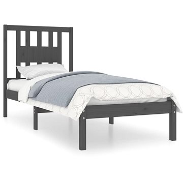 Rám postele šedý masivní dřevo 90 × 190 cm Single, 3104030 (3104030)