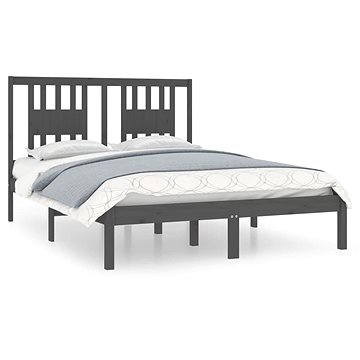 Rám postele šedý masivní dřevo 120 × 190 cm Small Double, 3104035 (3104035)