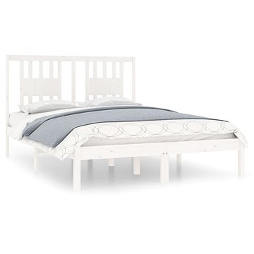 Rám postele bílý masivní dřevo 135 × 190 cm Double, 3104039 (3104039)