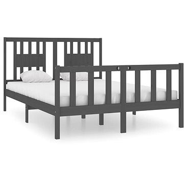 Rám postele šedý masivní dřevo 120 × 190 cm Small Double, 3104100 (3104100)