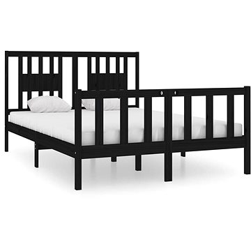 Rám postele černý masivní dřevo 135 × 190 cm Double, 3104107 (3104107)