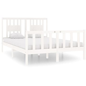 Rám postele bílý masivní dřevo 140 × 190 cm, 3104109 (3104109)