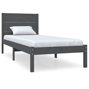 Rám postele šedý masivní dřevo 90 × 190 cm Single, 3104120 (3104120)