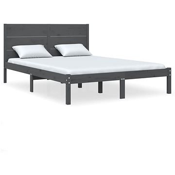 Rám postele šedý masivní dřevo 120 × 190 cm Small Double, 3104125 (3104125)