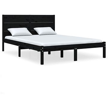 Rám postele černý masivní dřevo 120 × 190 cm Small Double, 3104127 (3104127)