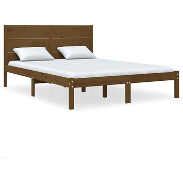 Rám postele medově hnědý masivní dřevo 135 × 190 cm Double, 3104131 (3104131)