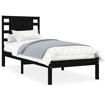 Rám postele černý masivní dřevo 75 × 190 cm Small Single, 3104182 (3104182)