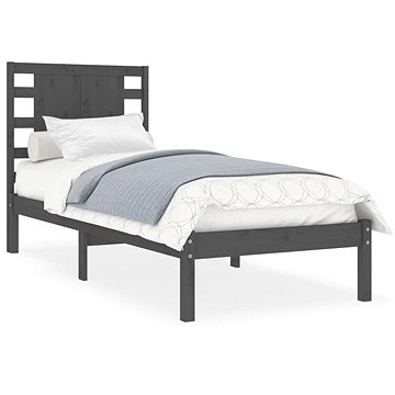 Rám postele šedý masivní dřevo 90 × 190 cm Single, 3104185 (3104185)