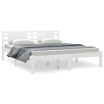 Rám postele bílý masivní dřevo 180 × 200 cm Super King, 3104234 (3104234)