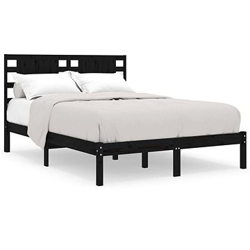 Rám postele černý masivní dřevo 180 × 200 cm Super King, 3104237 (3104237)